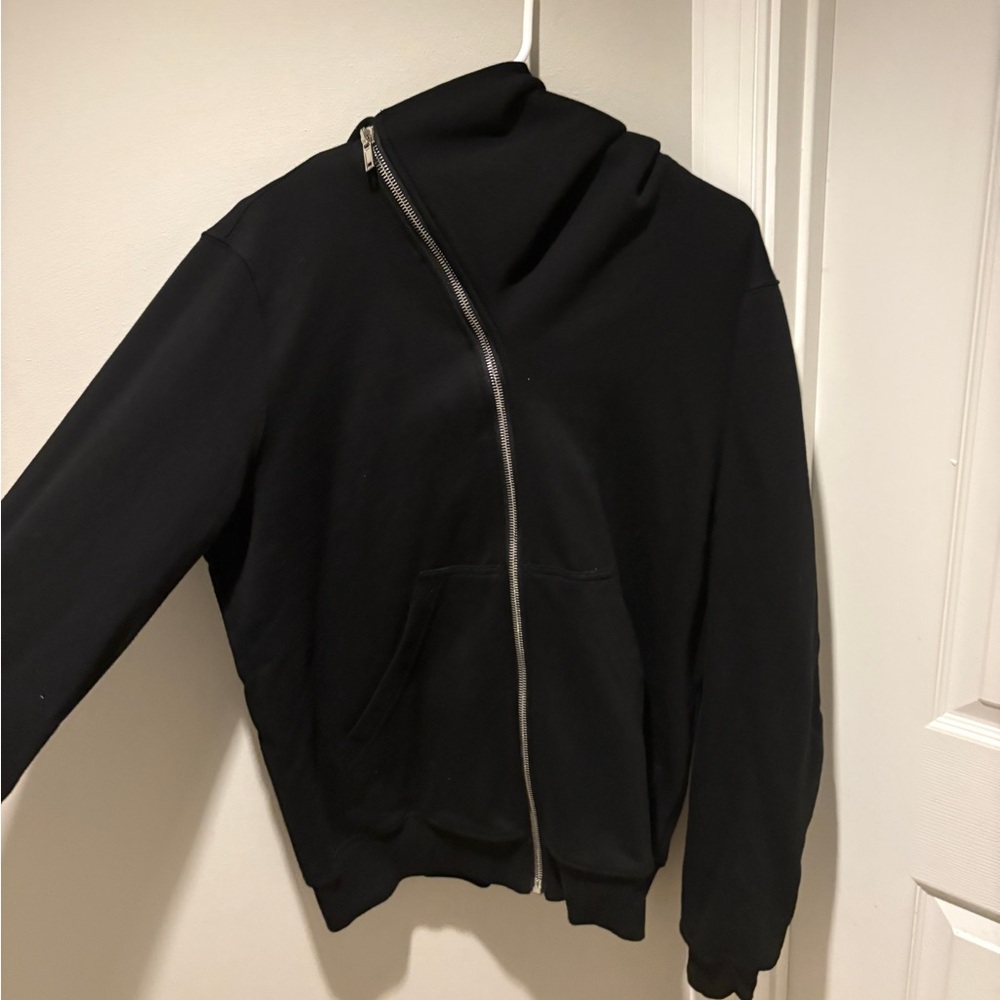Rick Owens Black Zip-Up Sweater